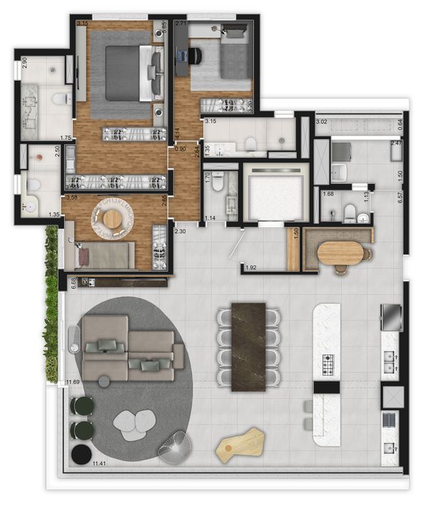 181 M² | 3 SUÍTES - Tipo 2
